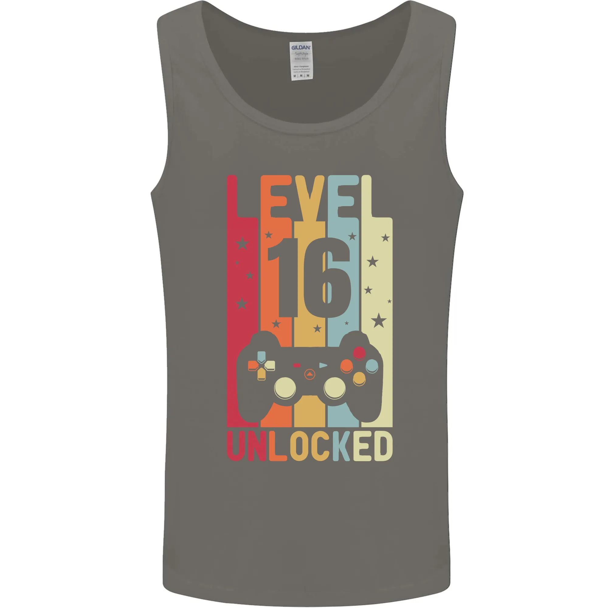 16th Birthday 16 Year Old Level Up Gaming Mens Vest Tank Top