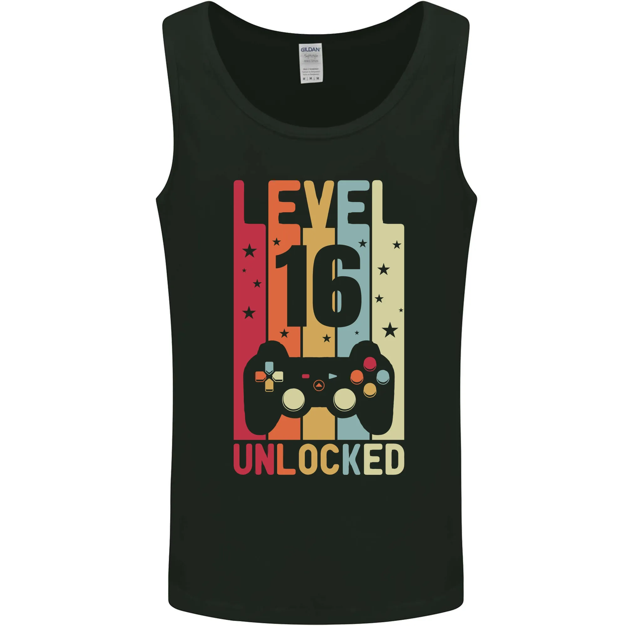 16th Birthday 16 Year Old Level Up Gaming Mens Vest Tank Top