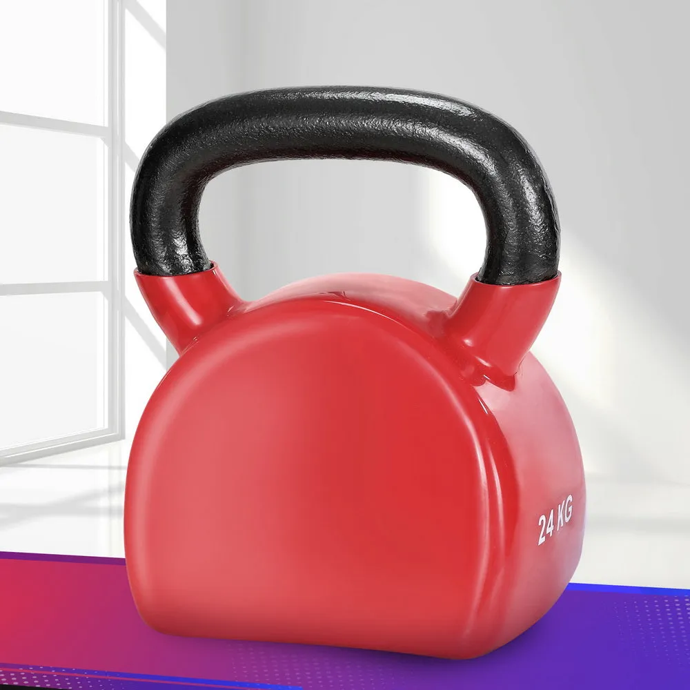 24kg PVC Neoprene Kettlebell Set, Heavy-Duty – Everfit