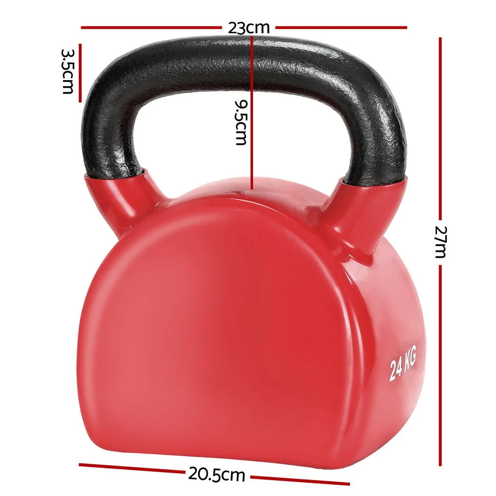 24kg PVC Neoprene Kettlebell Set, Heavy-Duty – Everfit