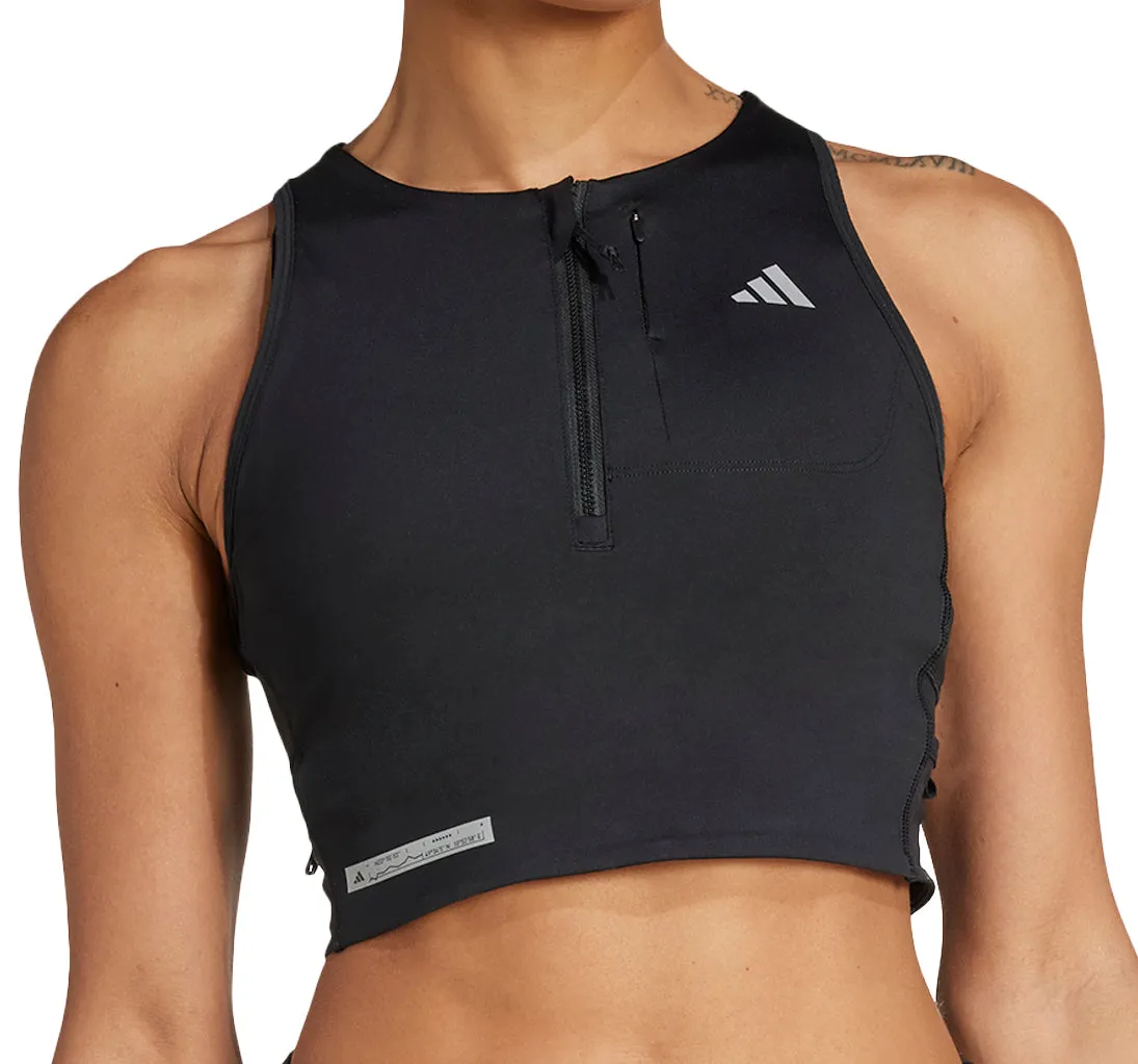 adidas Ultimate HEAT.RDY Womens Running Crop Top - Black