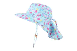 Baby/kids Sun Hat With Neck Cape - Butterfly