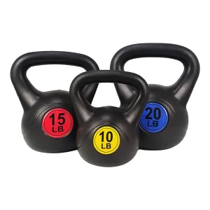 BalanceFrom Kettlebell Fitness Exercise Weights, Set of 3, 10, 15, and 20 Pounds