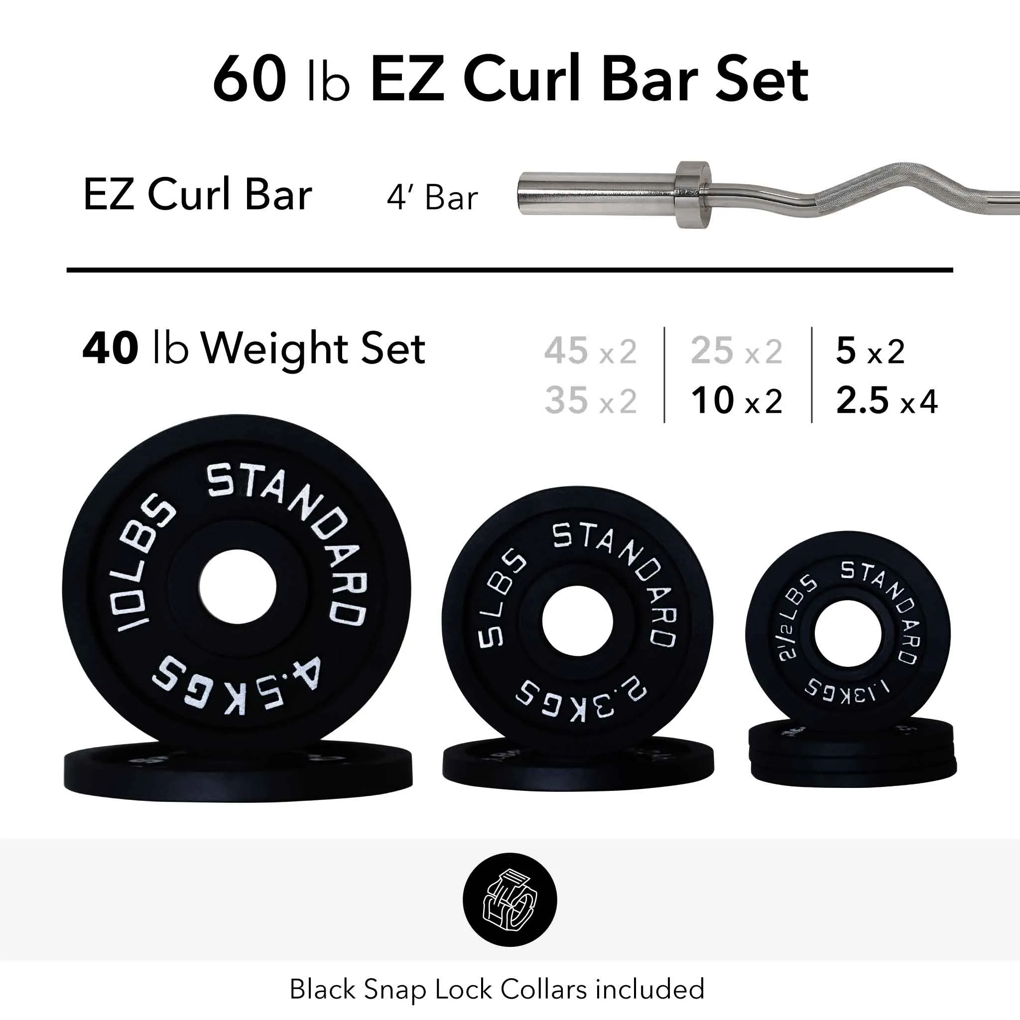 Barbell Standard EZ Curl Bar Weight Sets