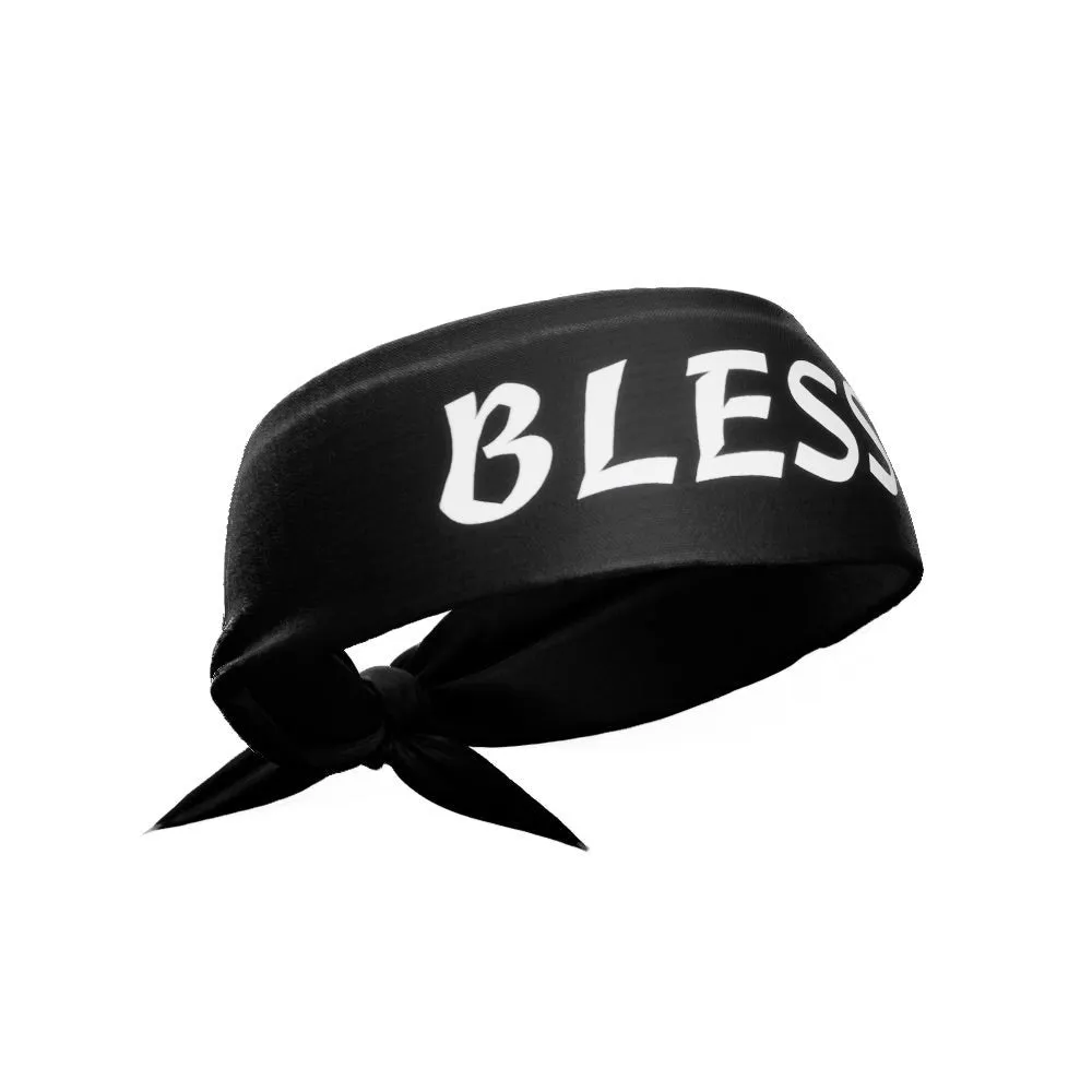 Black BLESSED Tie Headband