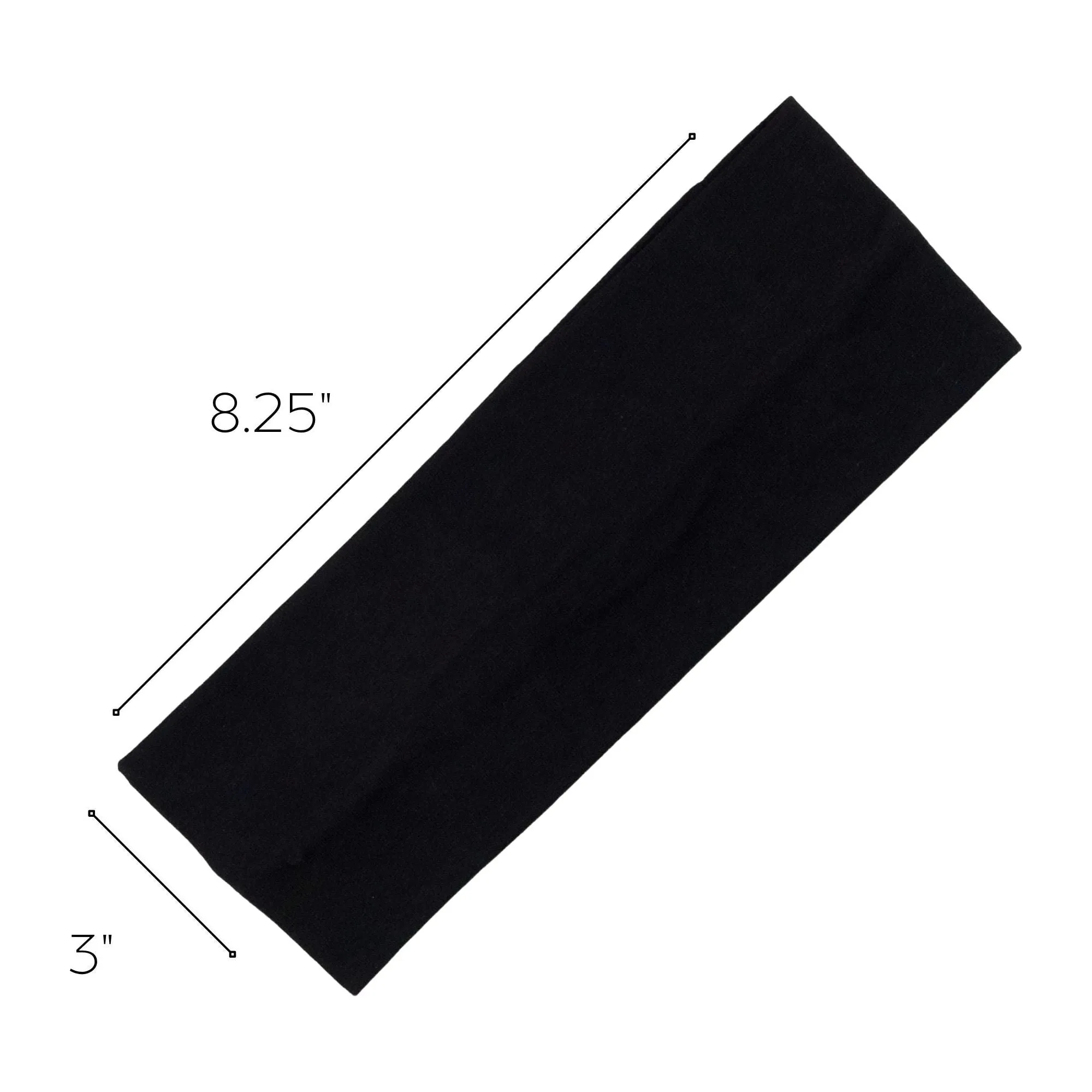 Black Wide Headbands - 12 Pack