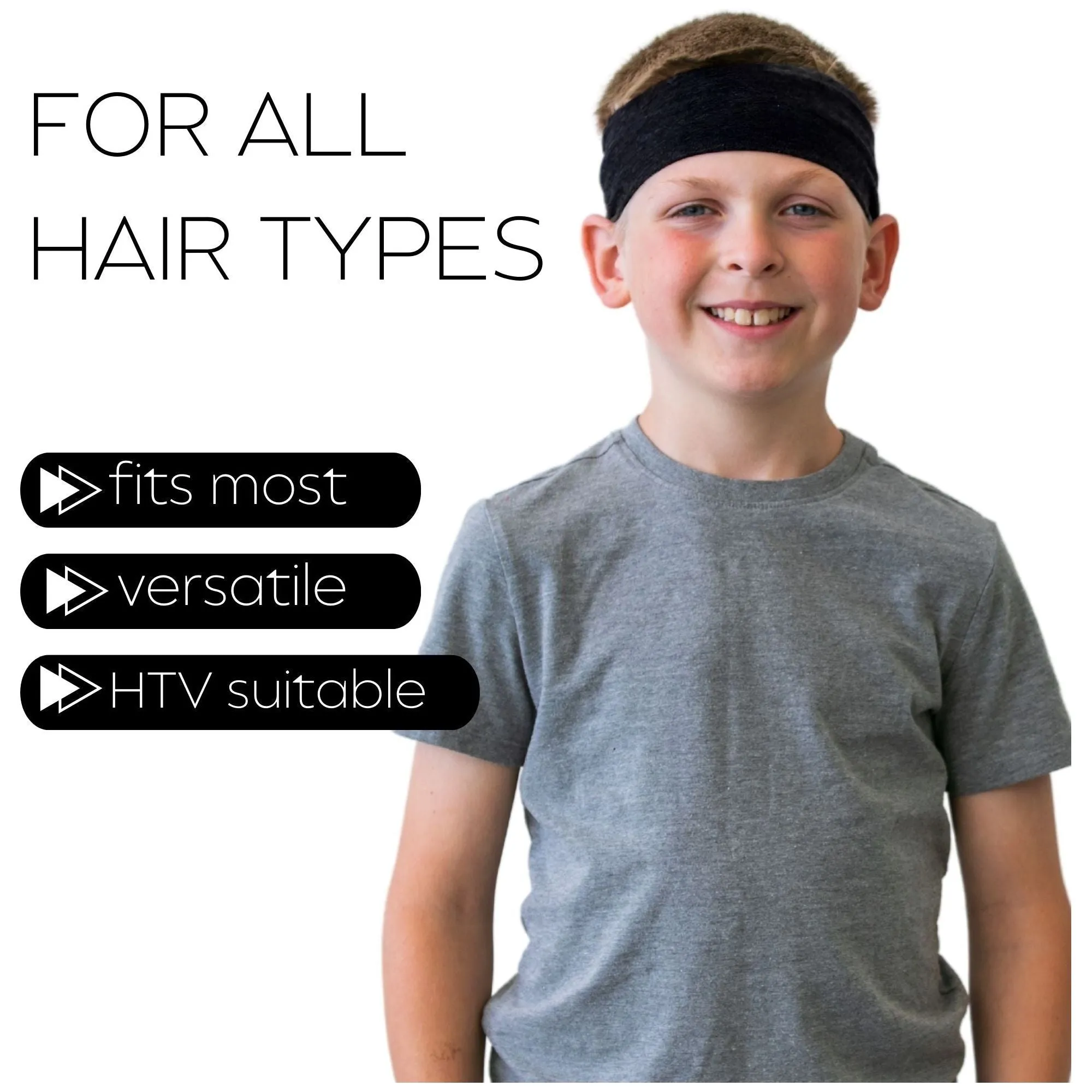 Black Wide Headbands - 12 Pack