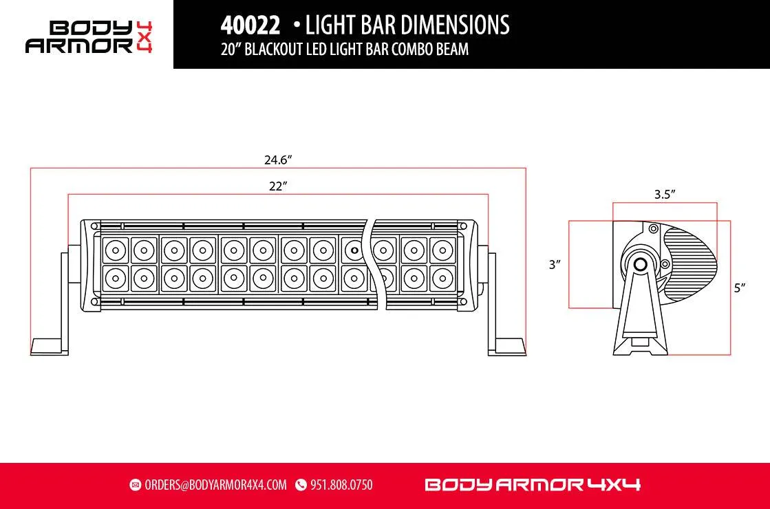 Body Armor 4x4 20" LED Light Bar w/Combo Beam (40022)