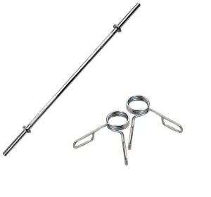 Body Maxx Weight Lifting Rod Barbell Size 5 Feet 28 MM Spring Locks