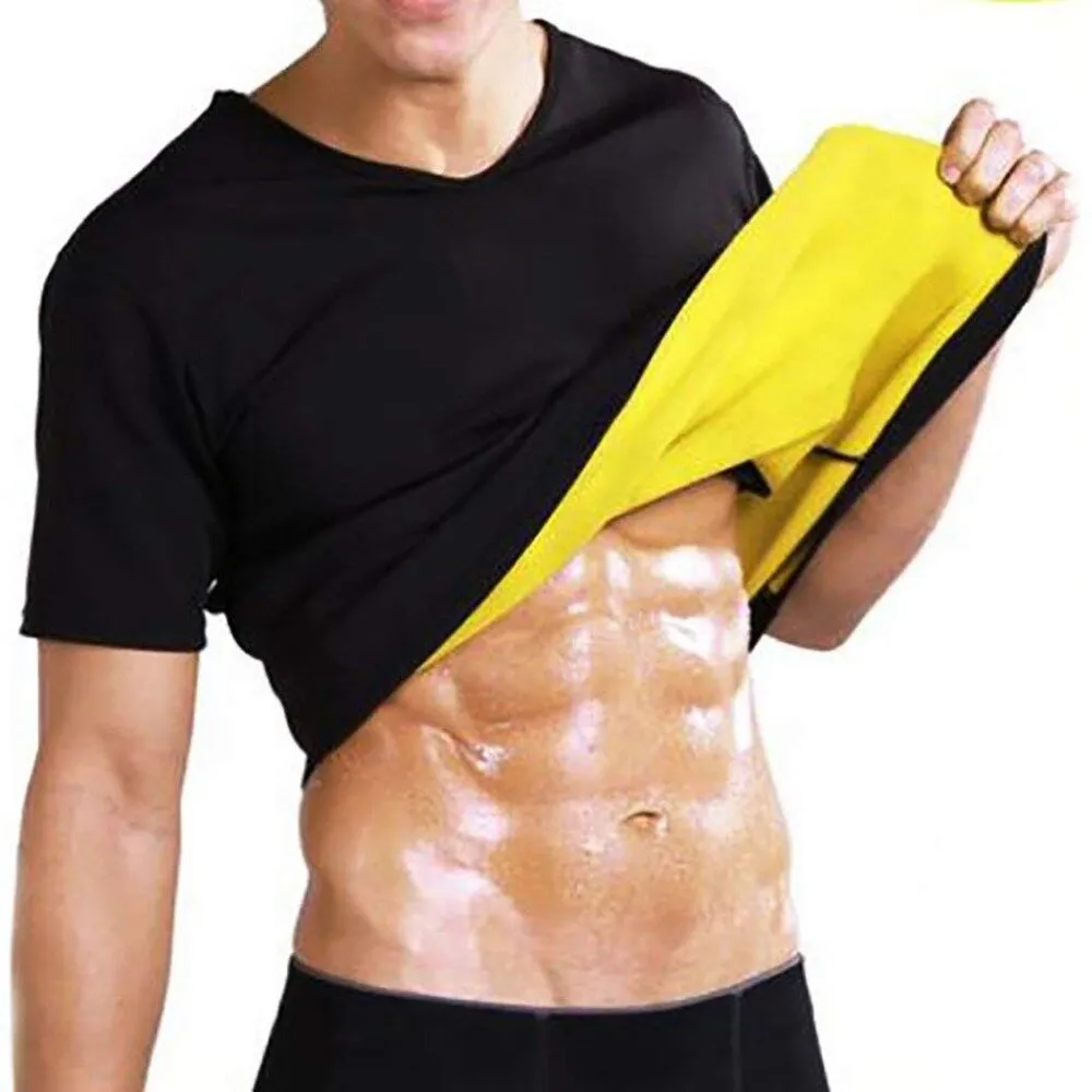 Body Shaper Sweat Waist Trainer Shirt Sports Neoprene Gym Workout Exercise Fitness Running Breathable Slimming Hot Sweat For Men Waist Back Abdomen