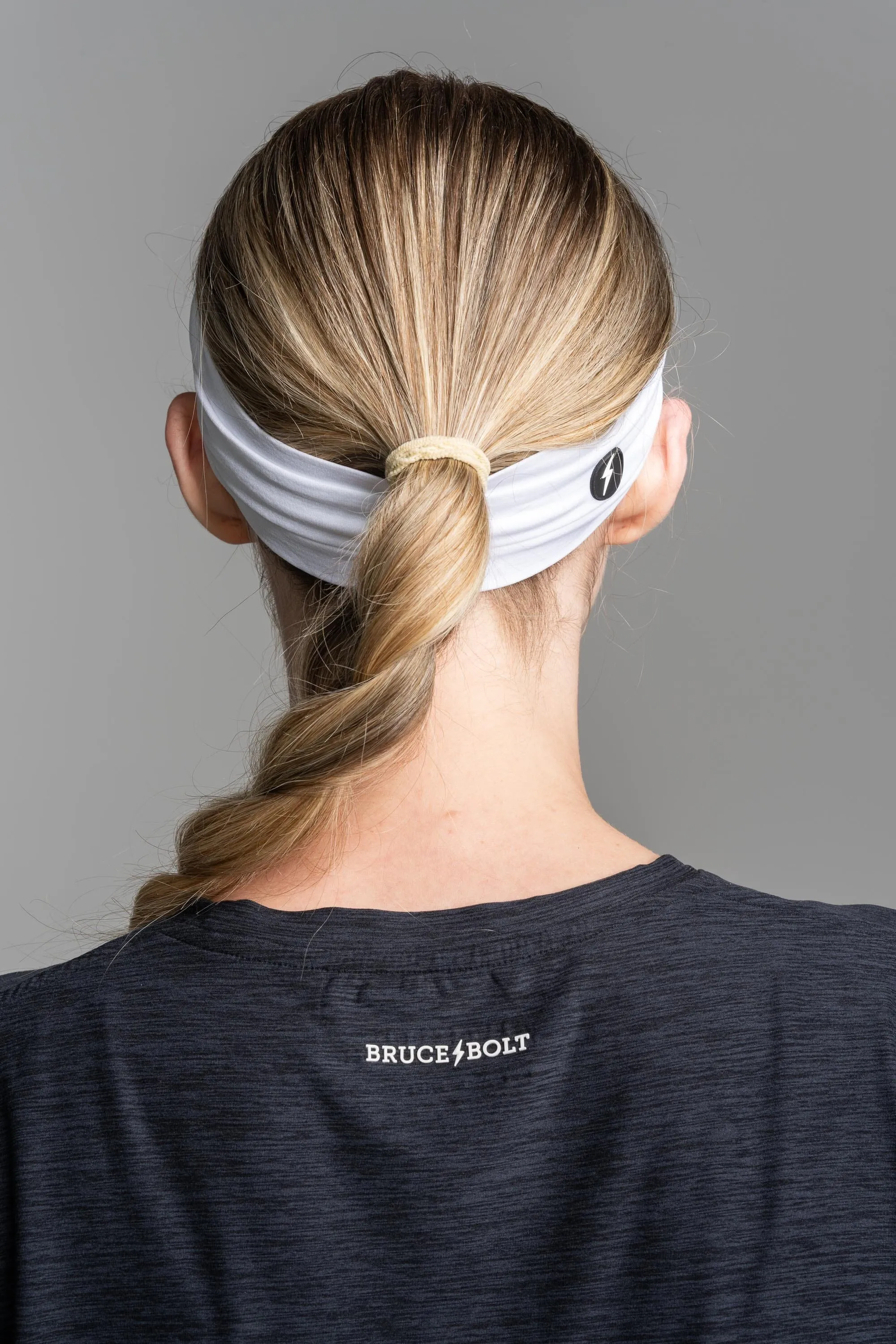 BRUCE BOLT Wide Performance Knit Headband - WHITE