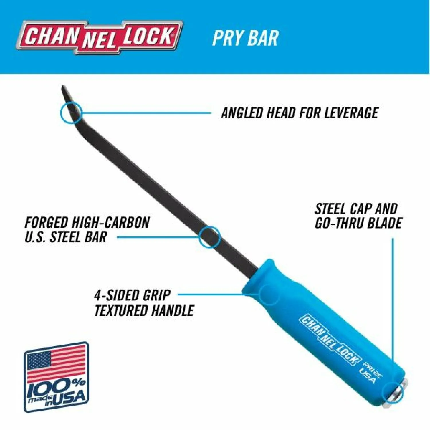 Channellock PRY-3C 3PC Professional Pry Bar Set w/ 12, 17, and 25-Inch