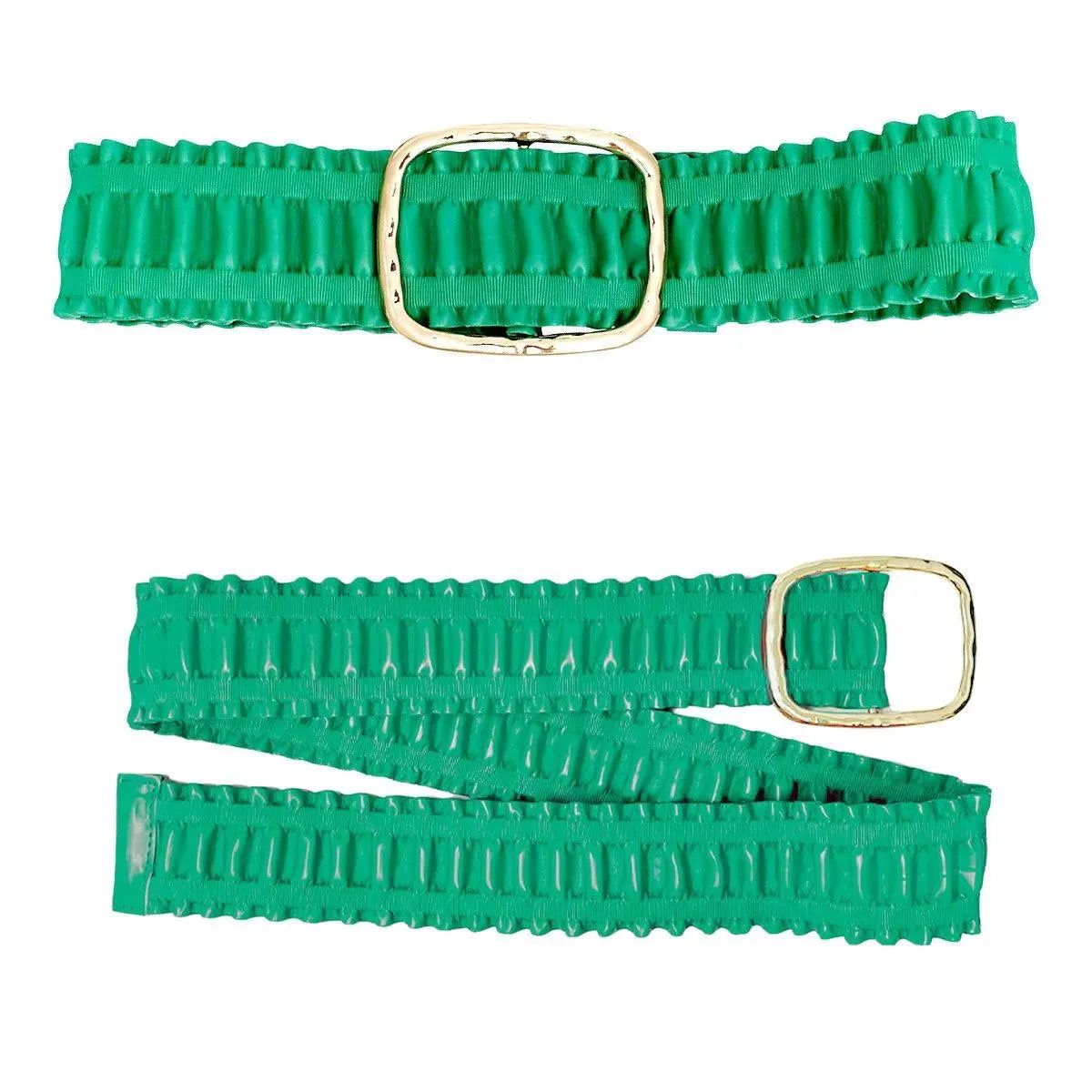 Chic Ruffled Green Ladies Belt – Must-Have Fashion Accessory