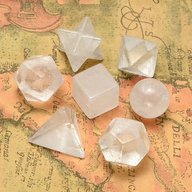 Crystal Platonic Solids Sacred Geometry Set | Jovivi