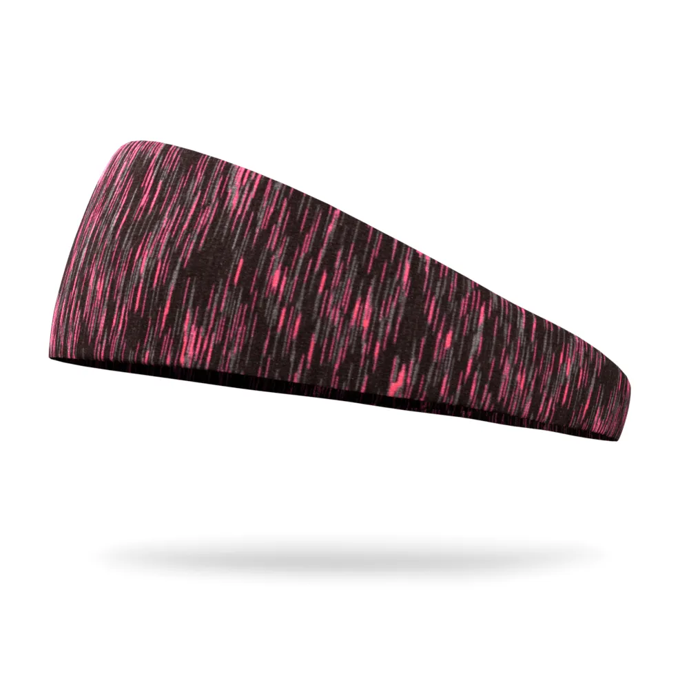 Fashion Black and Pink Static Organic Headband - 4" and 3" Tapered