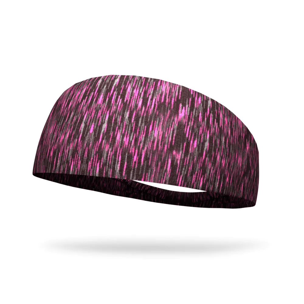 Fashion Black and Pink Static Organic Headband - 4" and 3" Tapered