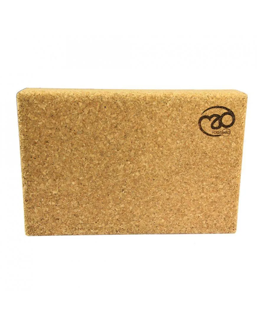 Fitness Mad Cork Block Yoga Balance & Pilates Muscle Strength - 305 x 205 x 50mm