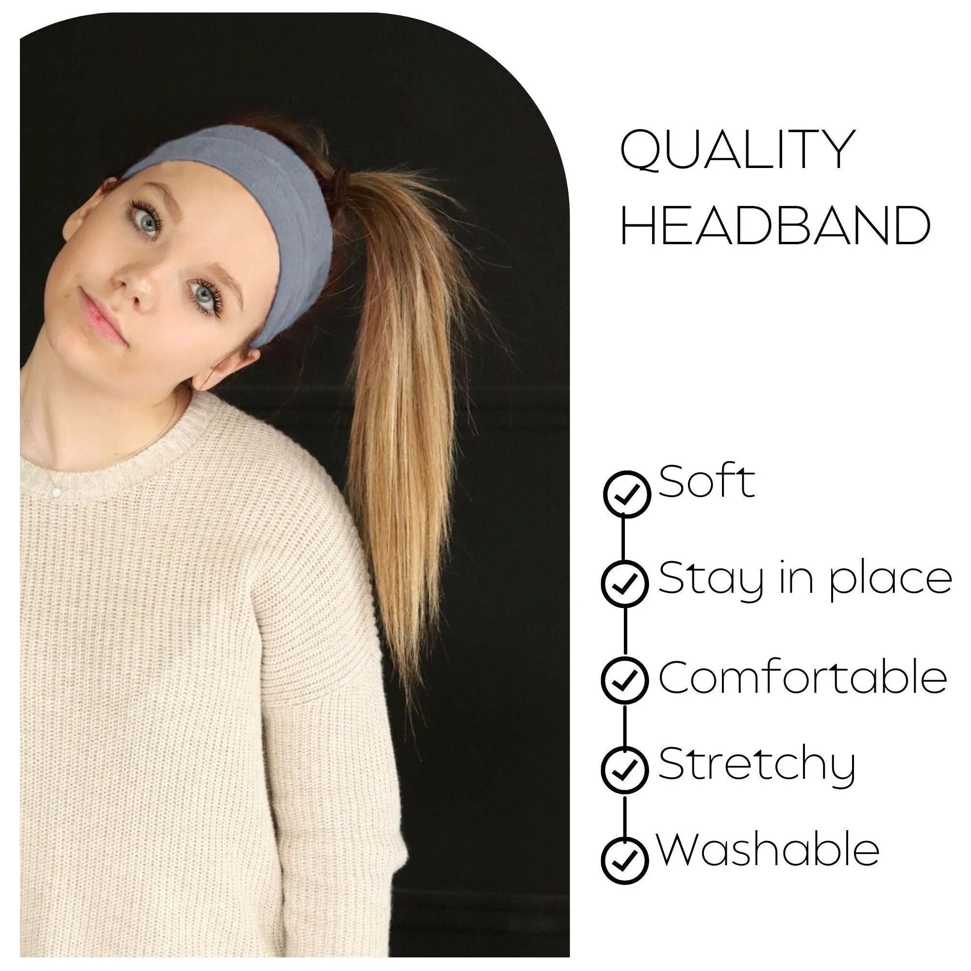 Gray Wide Headband