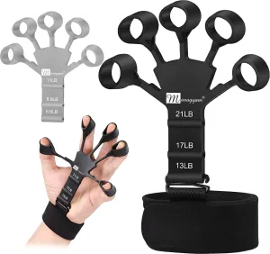 Hand Grip Strengthner Finger Trainer 6 Resistance Level Forearm Wrist Exerciser