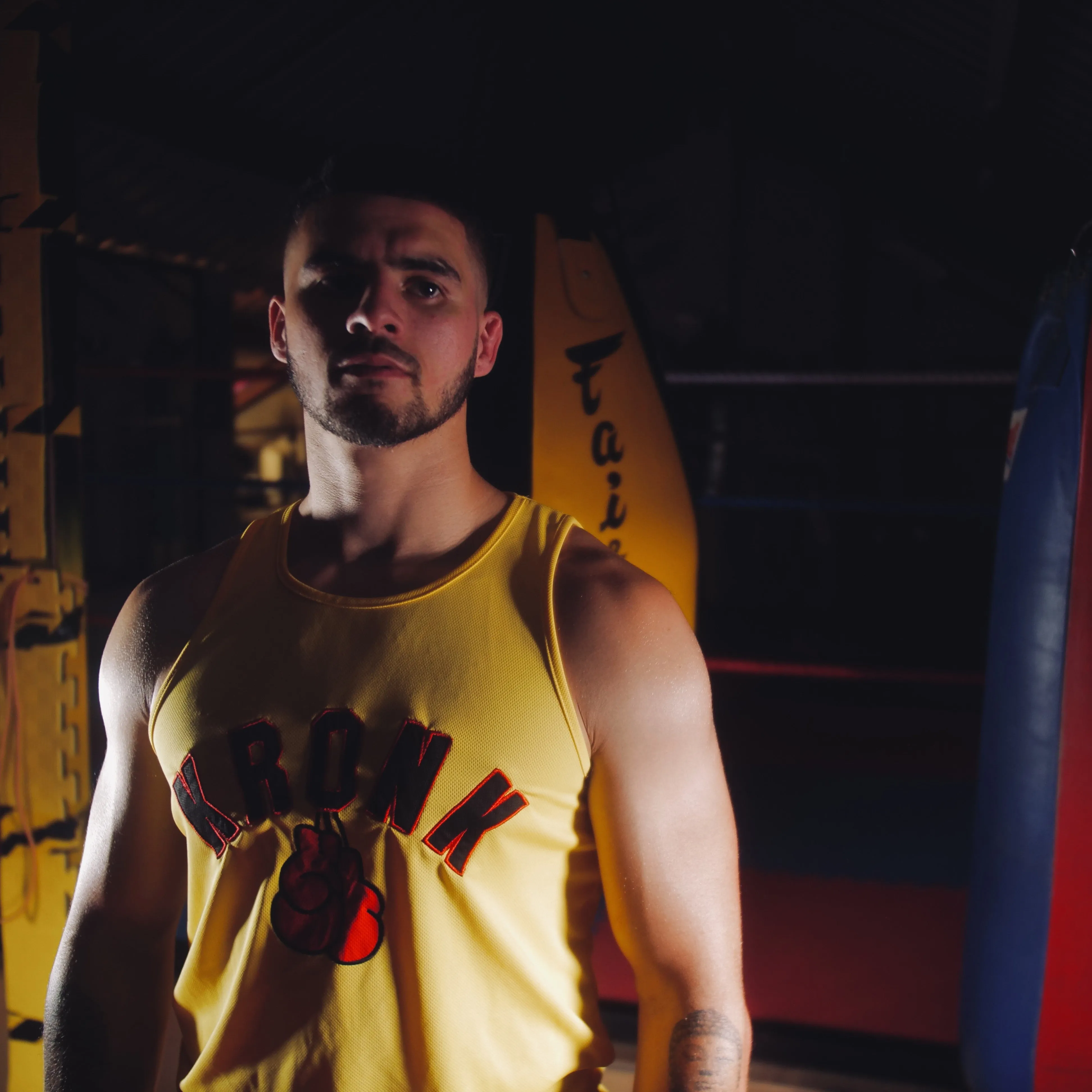 KRONK Gloves Applique Training Gym Vest Yellow