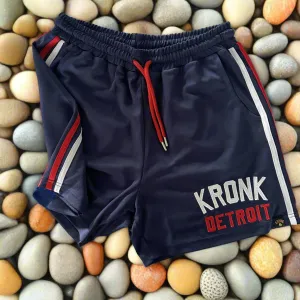 KRONK Iconic Detroit Applique Lined Shorts Navy