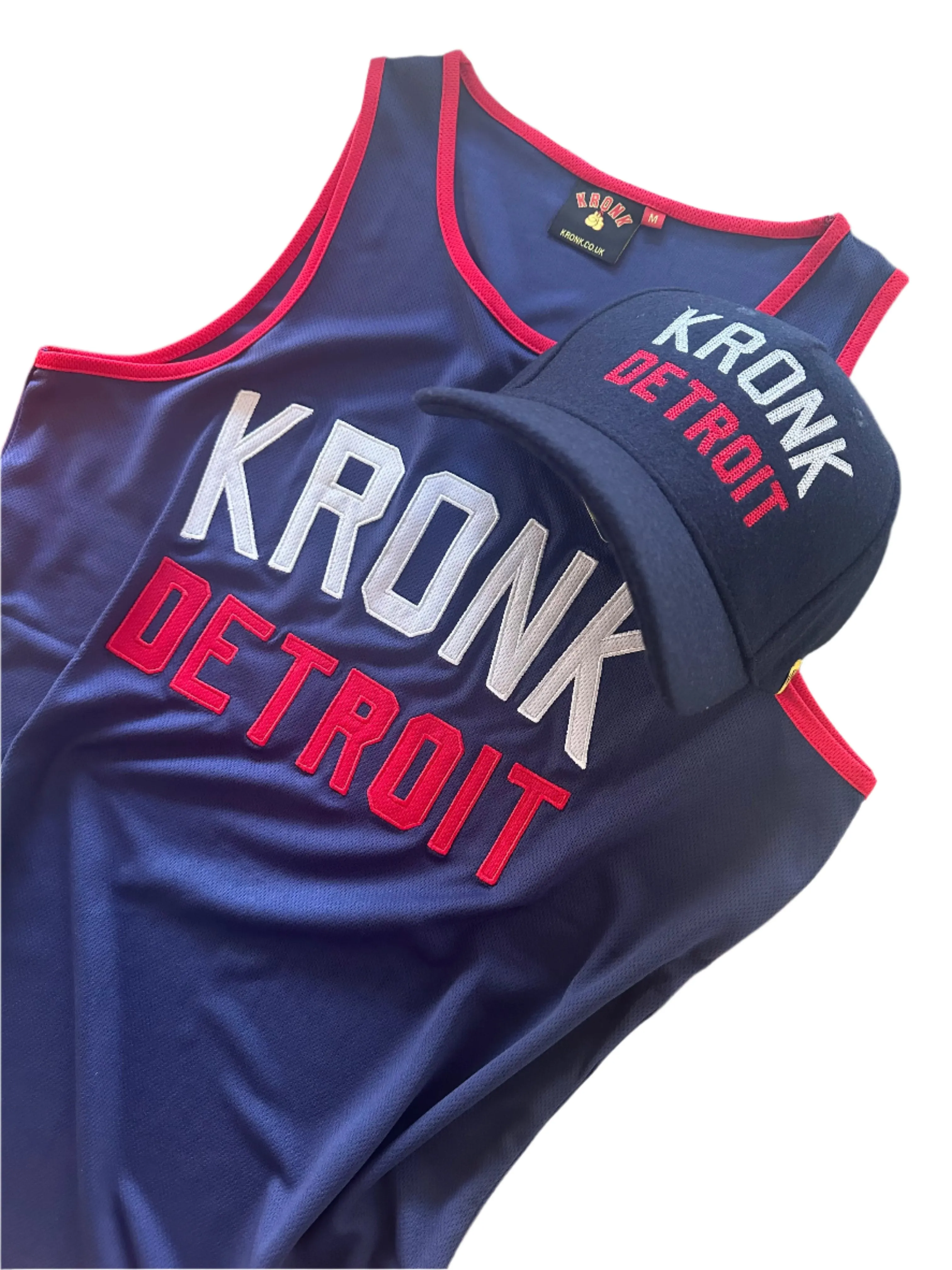 KRONK Iconic Detroit Applique Training Gym Vest Navy