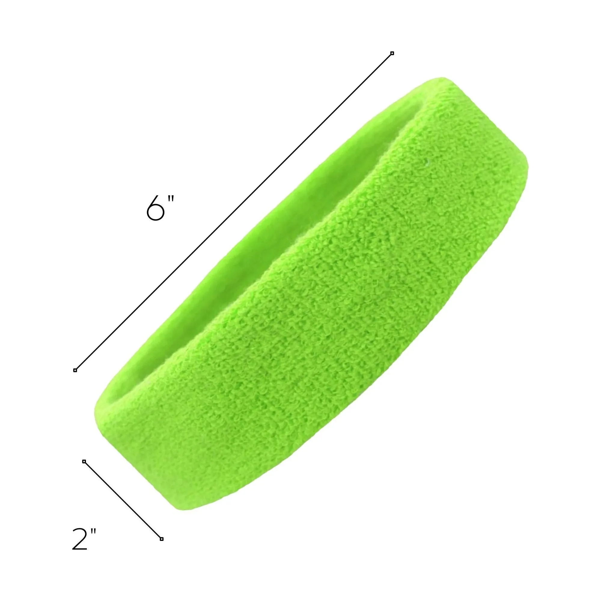 Neon Green White Black Head Sweatbands - 3 Pack