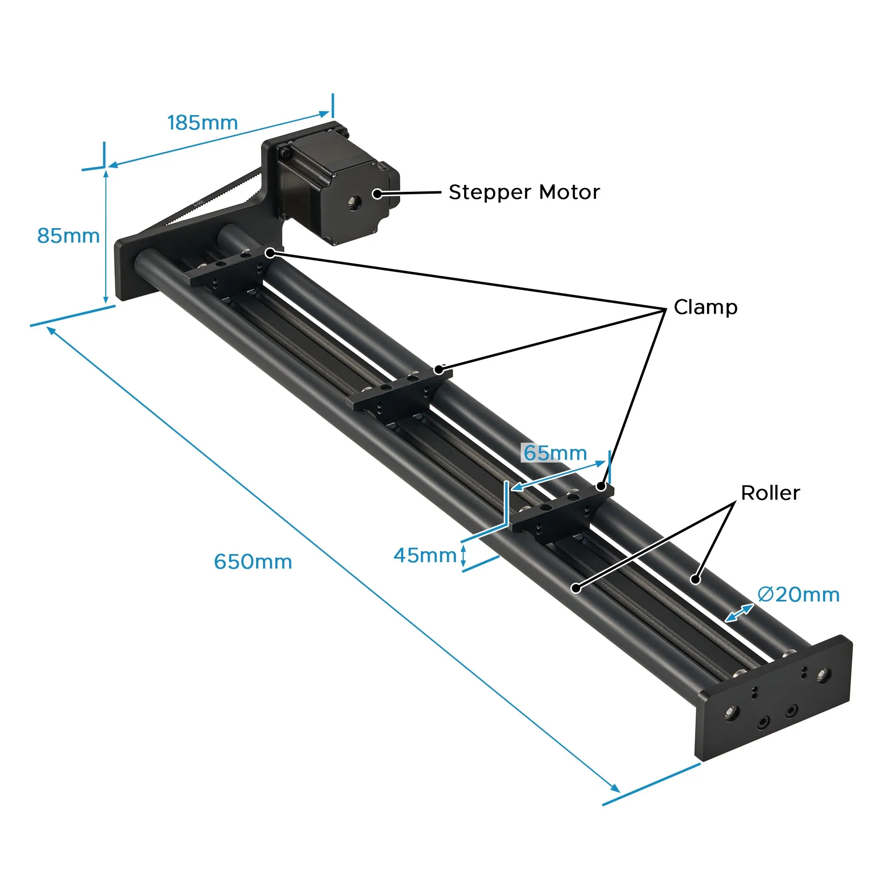 OMTech Laser Rotary Roller, 360 Degree Rotary Axis for 50W 60W 80W 100W 130W CO2 Laser Engravers, Laser Engraving Machine Rotary Tool Accessory Kit with 3 Clamps for 60-100mm Cylindrical Objects