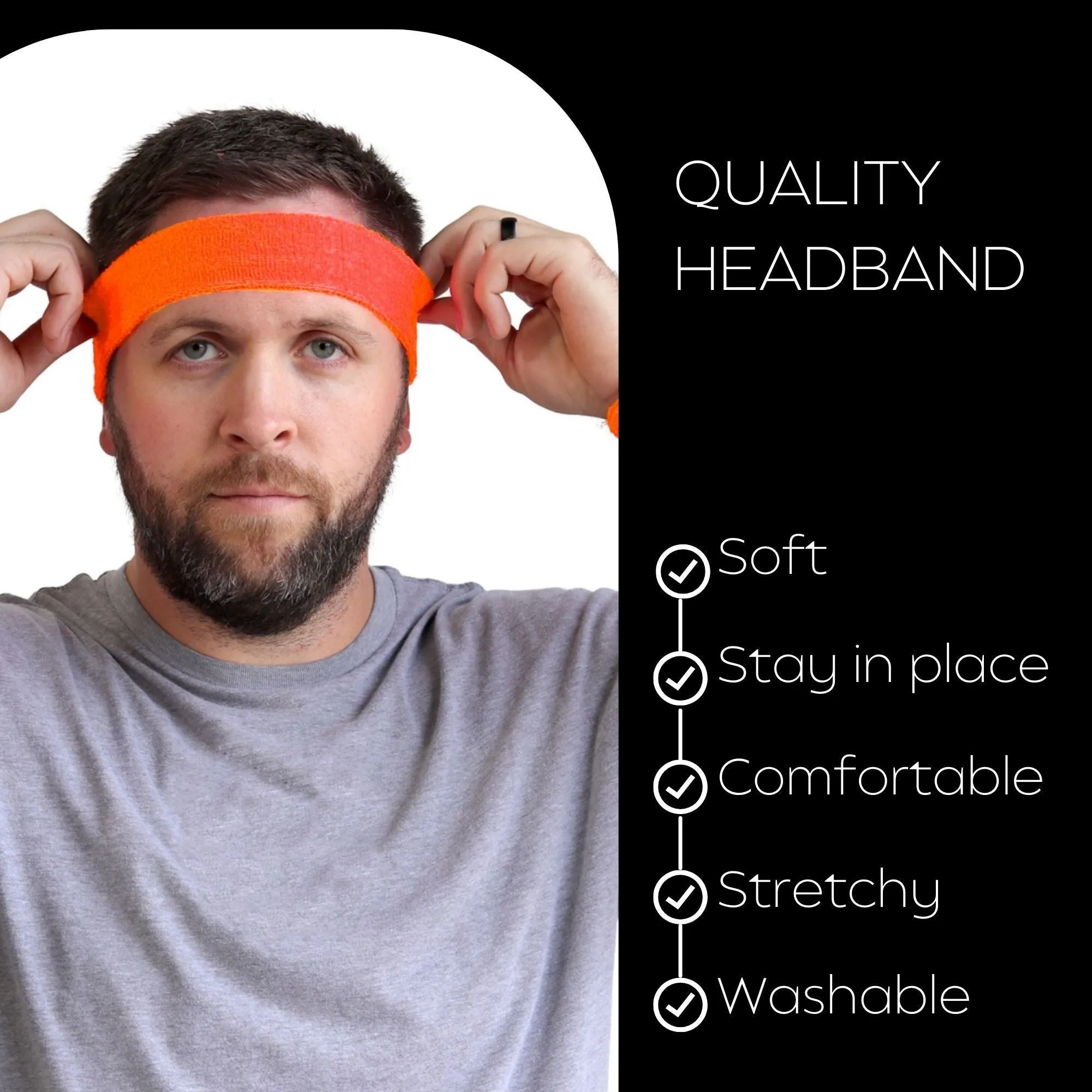 Orange Head Sweatbands - 12 Pack