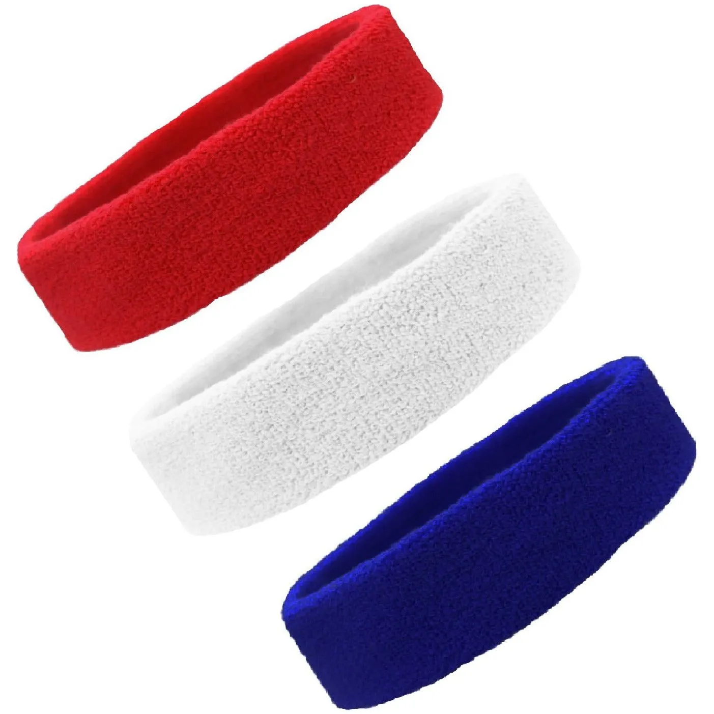 Red White Blue Head Sweatbands - 3 Pack