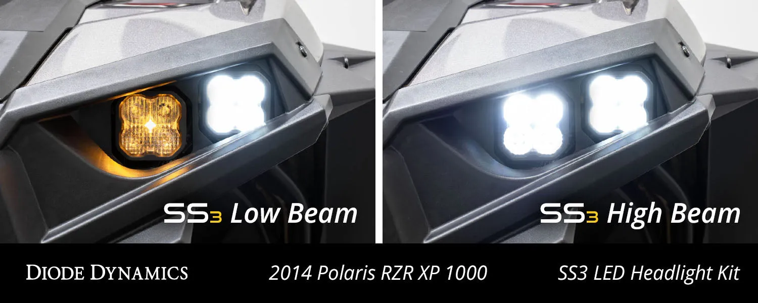 SS3 LED Headlight Kit for 2014-2023 Polaris RZR Pro White ABL