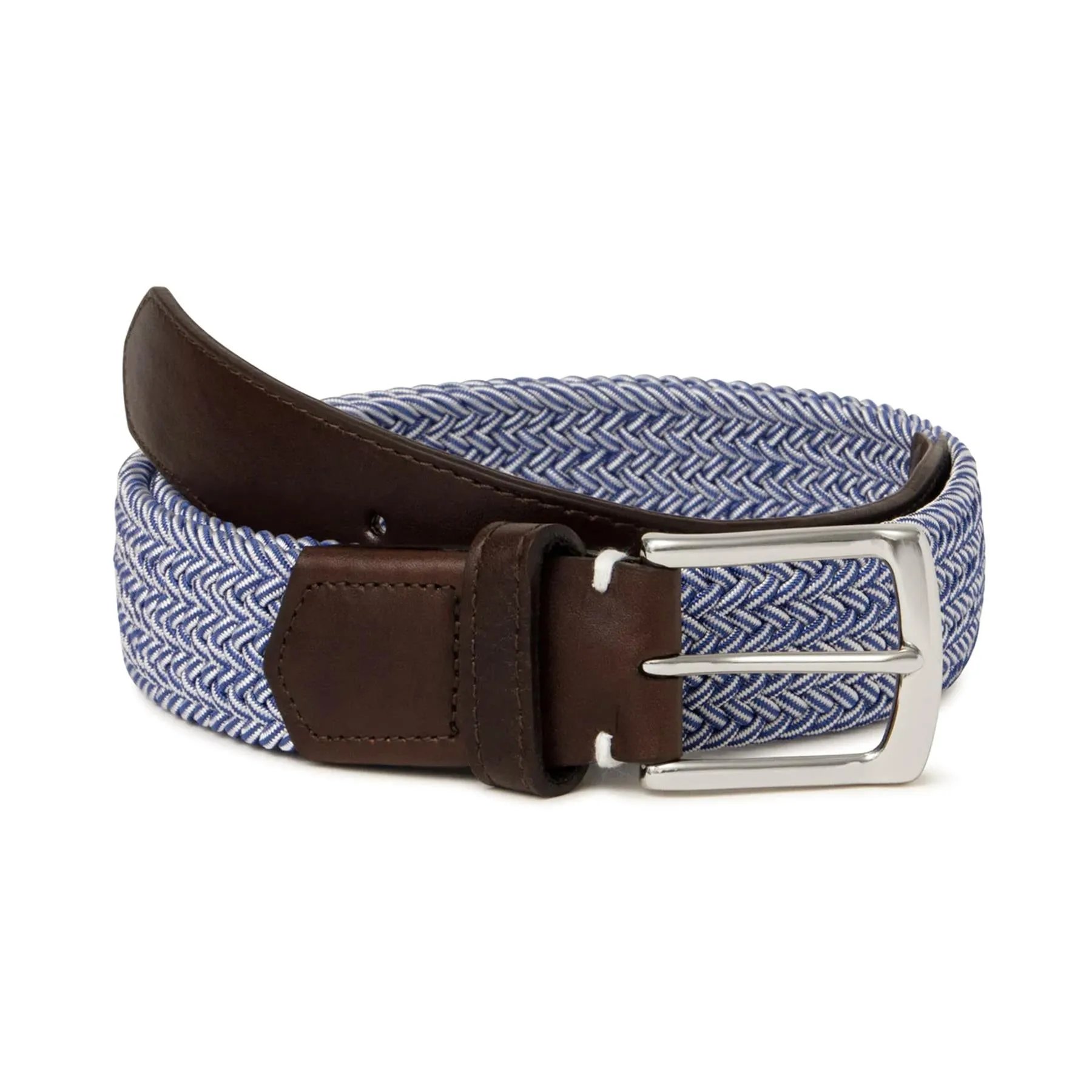 The Fischer Stretch Belt Oxford/White Microstripe - SS24