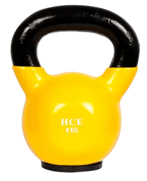 Veo/HCE Vinyl Dipped 8kg KettleBell - Yellow