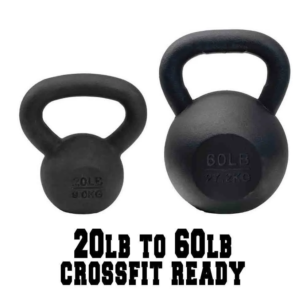 VTX 20 lb to 60 lb 7 Pairs Kettlebell Set with Shelf Rack