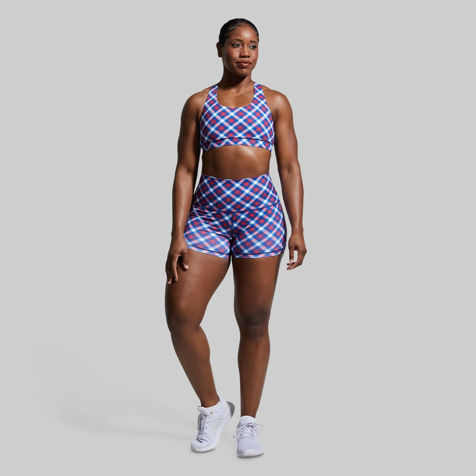 Your Essential Sports Bra (Patriotic Plaid)